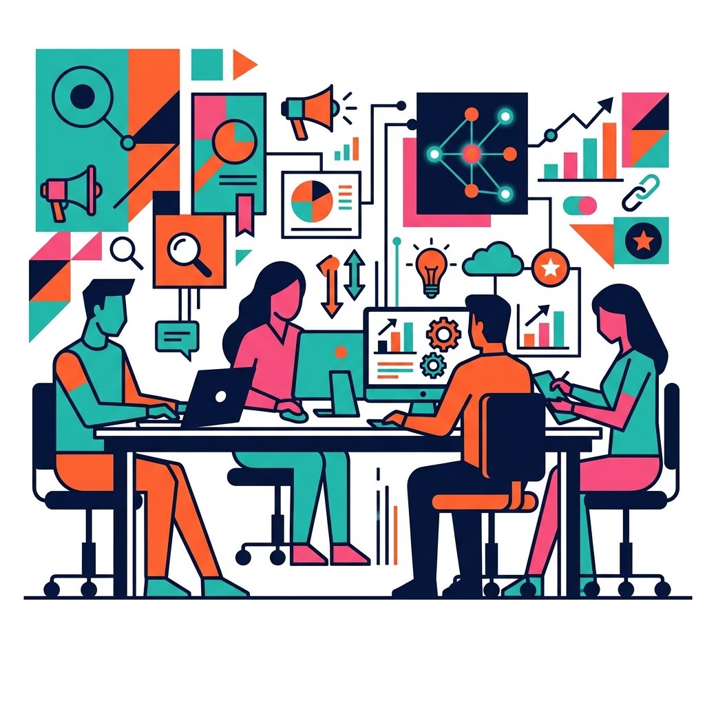 Tech9grow team working on digital marketing strategies