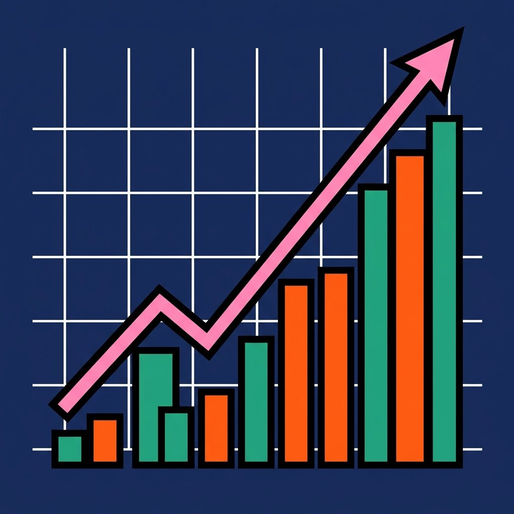 Growth chart showing upward trend